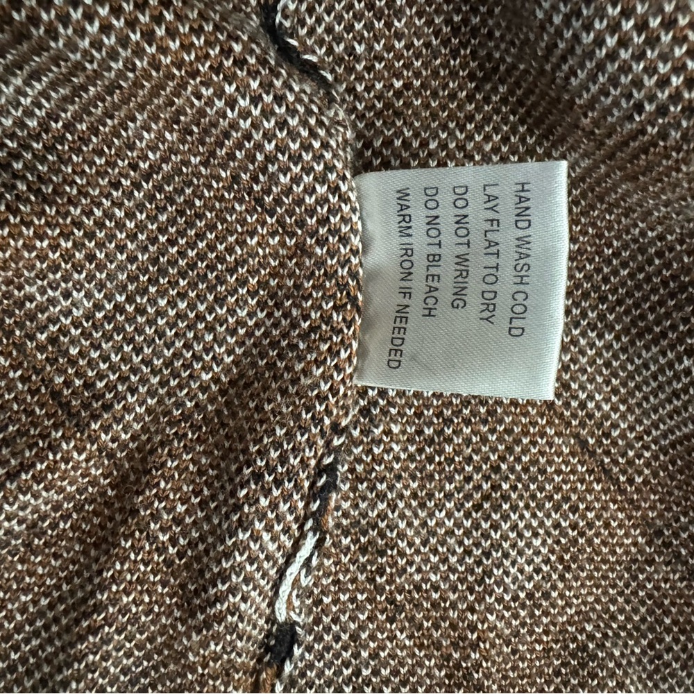 Geometric Patterned Brown Cardigan - image 6